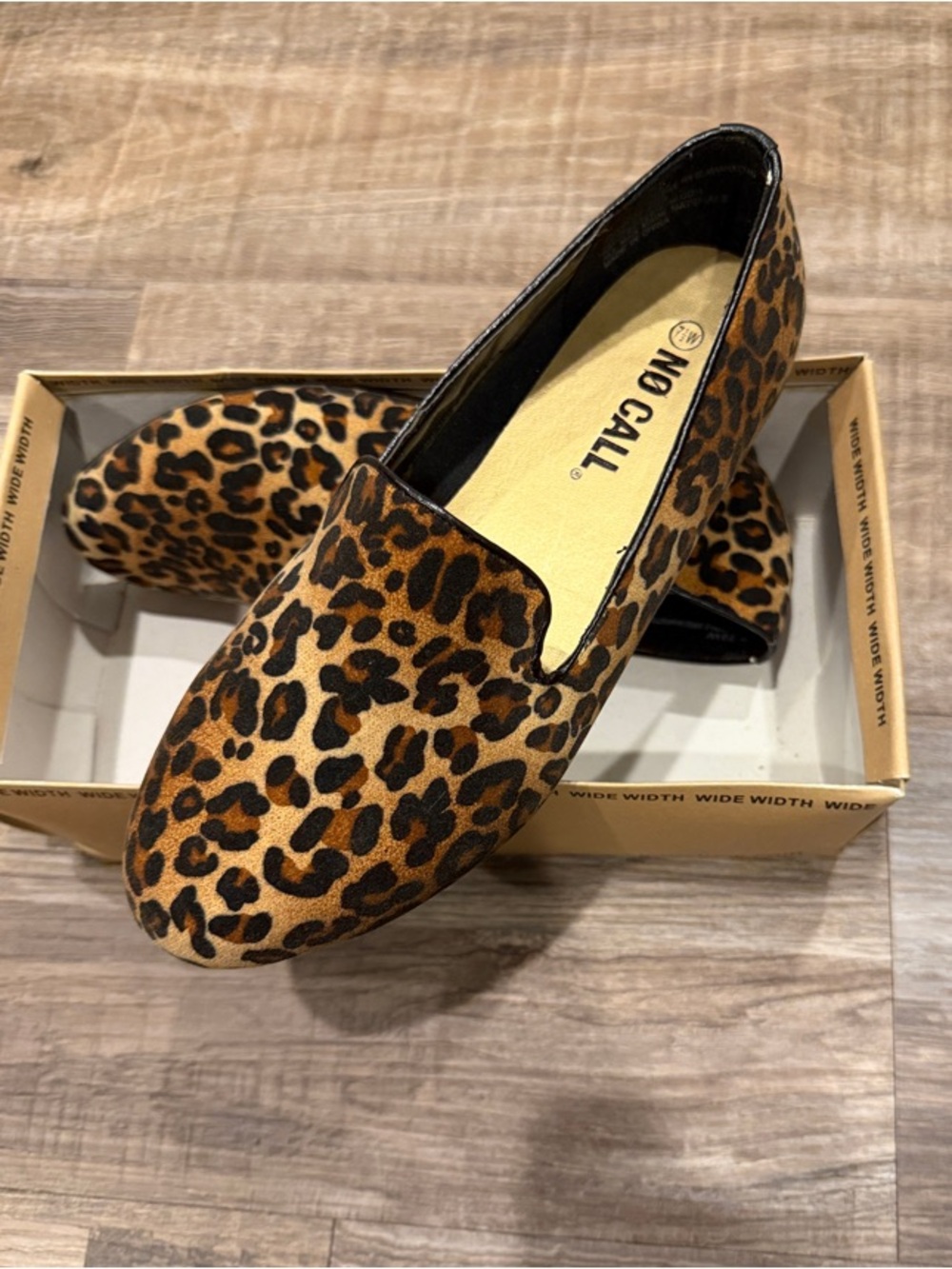 Leopard Print Slip-On Loafers - Brown
